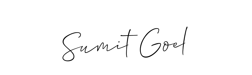 How to Draw Sumit Goel signature style? Allison_Script is a latest design signature styles for name Sumit Goel. Sumit Goel signature style 2 images and pictures png