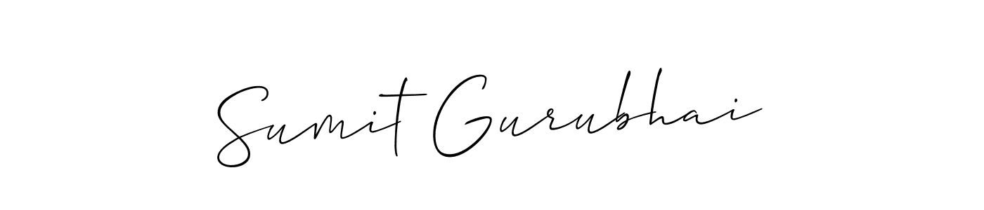 Also we have Sumit Gurubhai name is the best signature style. Create professional handwritten signature collection using Allison_Script autograph style. Sumit Gurubhai signature style 2 images and pictures png