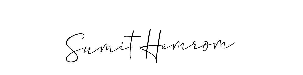 Allison_Script is a professional signature style that is perfect for those who want to add a touch of class to their signature. It is also a great choice for those who want to make their signature more unique. Get Sumit Hemrom name to fancy signature for free. Sumit Hemrom signature style 2 images and pictures png