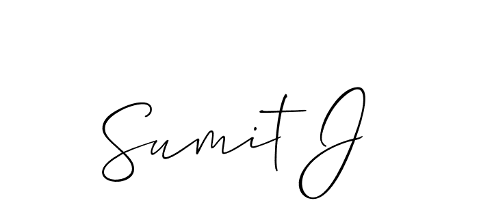 Also we have Sumit J name is the best signature style. Create professional handwritten signature collection using Allison_Script autograph style. Sumit J signature style 2 images and pictures png