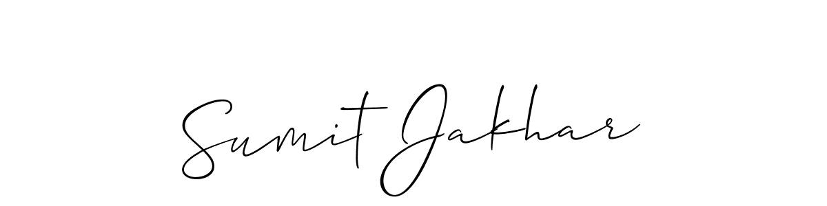 How to make Sumit Jakhar name signature. Use Allison_Script style for creating short signs online. This is the latest handwritten sign. Sumit Jakhar signature style 2 images and pictures png