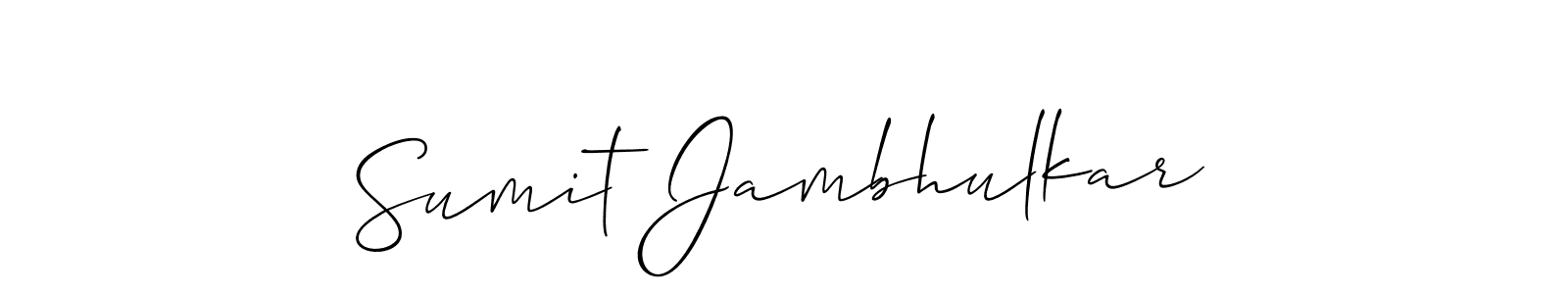 How to make Sumit Jambhulkar name signature. Use Allison_Script style for creating short signs online. This is the latest handwritten sign. Sumit Jambhulkar signature style 2 images and pictures png