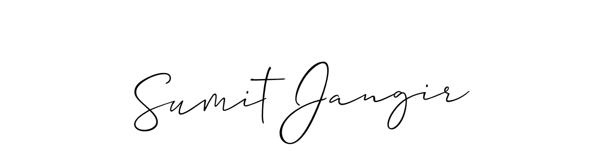 Create a beautiful signature design for name Sumit Jangir. With this signature (Allison_Script) fonts, you can make a handwritten signature for free. Sumit Jangir signature style 2 images and pictures png