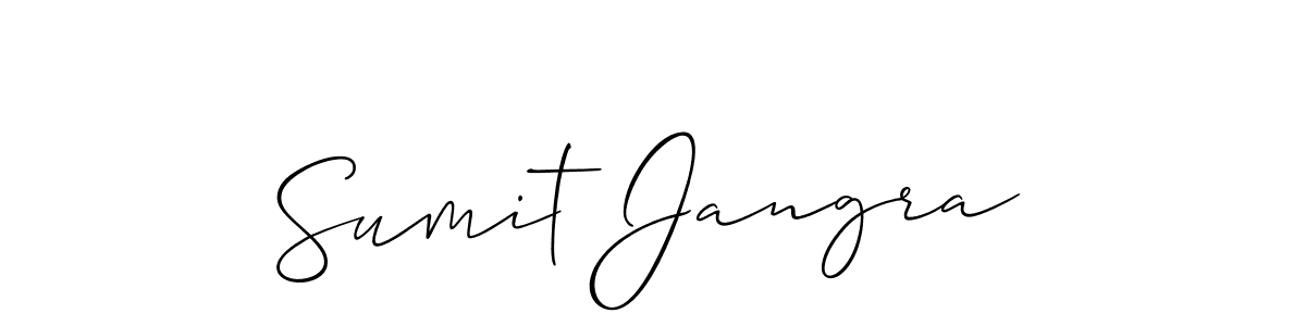 Sumit Jangra stylish signature style. Best Handwritten Sign (Allison_Script) for my name. Handwritten Signature Collection Ideas for my name Sumit Jangra. Sumit Jangra signature style 2 images and pictures png