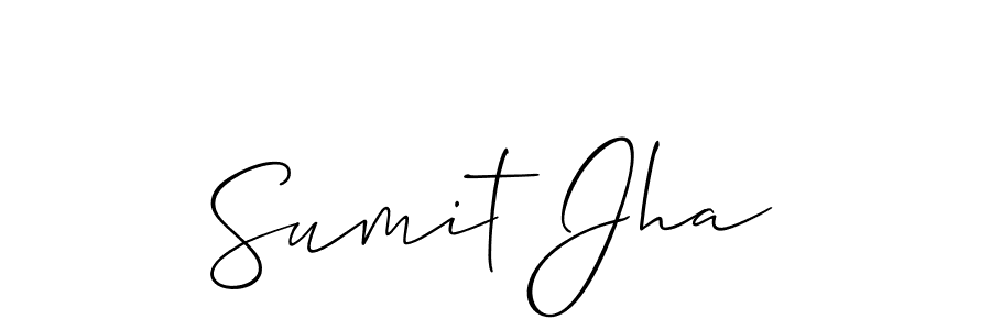 Make a beautiful signature design for name Sumit Jha. With this signature (Allison_Script) style, you can create a handwritten signature for free. Sumit Jha signature style 2 images and pictures png