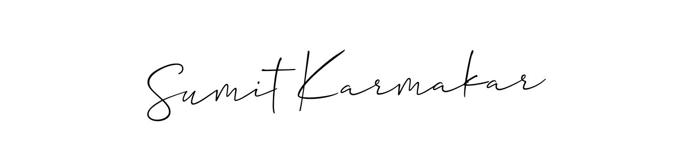 How to make Sumit Karmakar name signature. Use Allison_Script style for creating short signs online. This is the latest handwritten sign. Sumit Karmakar signature style 2 images and pictures png