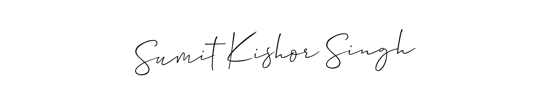 How to Draw Sumit Kishor Singh signature style? Allison_Script is a latest design signature styles for name Sumit Kishor Singh. Sumit Kishor Singh signature style 2 images and pictures png