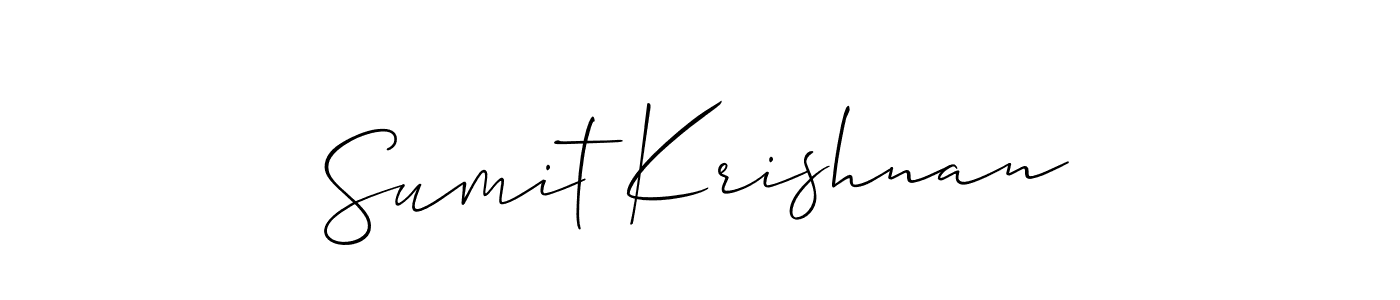 Create a beautiful signature design for name Sumit Krishnan. With this signature (Allison_Script) fonts, you can make a handwritten signature for free. Sumit Krishnan signature style 2 images and pictures png