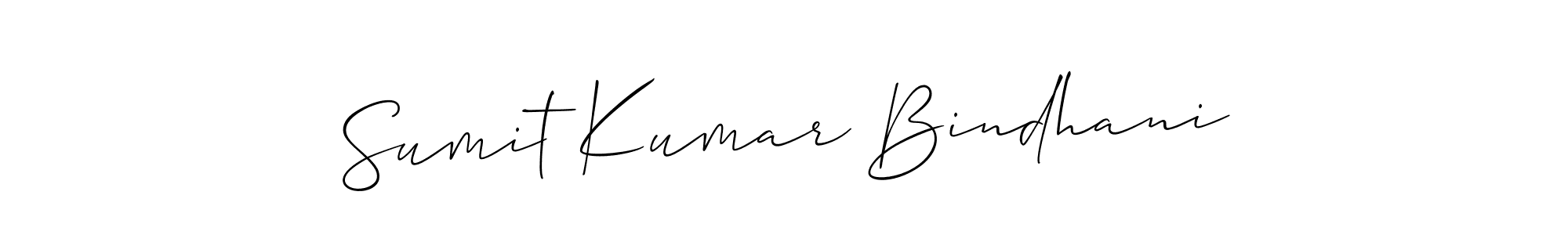 Allison_Script is a professional signature style that is perfect for those who want to add a touch of class to their signature. It is also a great choice for those who want to make their signature more unique. Get Sumit Kumar Bindhani name to fancy signature for free. Sumit Kumar Bindhani signature style 2 images and pictures png