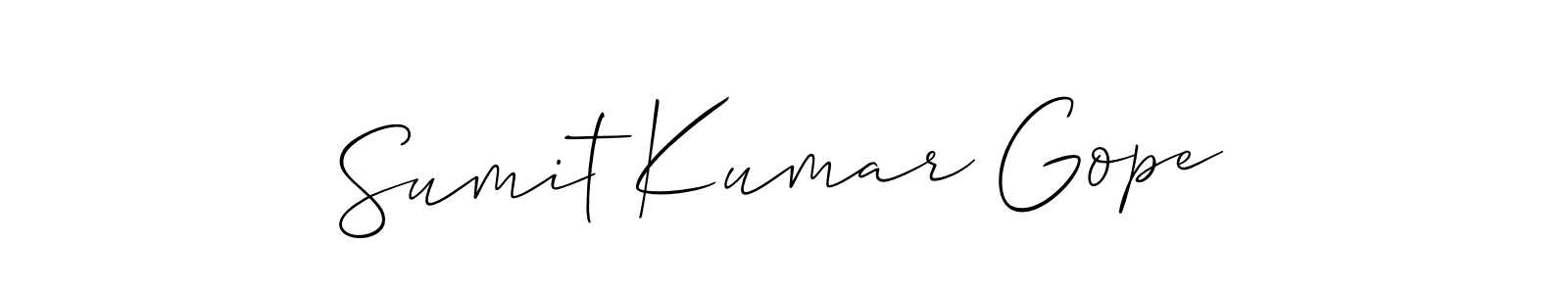 This is the best signature style for the Sumit Kumar Gope name. Also you like these signature font (Allison_Script). Mix name signature. Sumit Kumar Gope signature style 2 images and pictures png