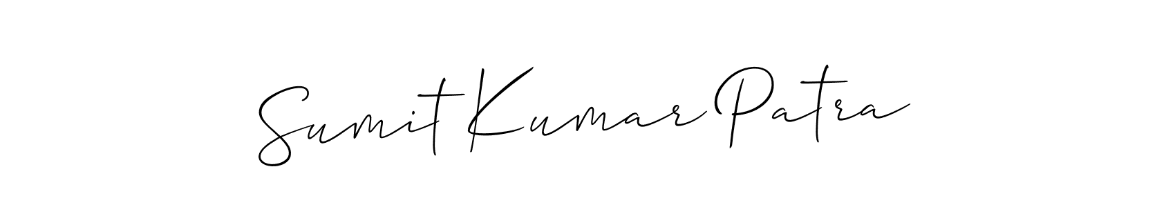 You should practise on your own different ways (Allison_Script) to write your name (Sumit Kumar Patra) in signature. don't let someone else do it for you. Sumit Kumar Patra signature style 2 images and pictures png