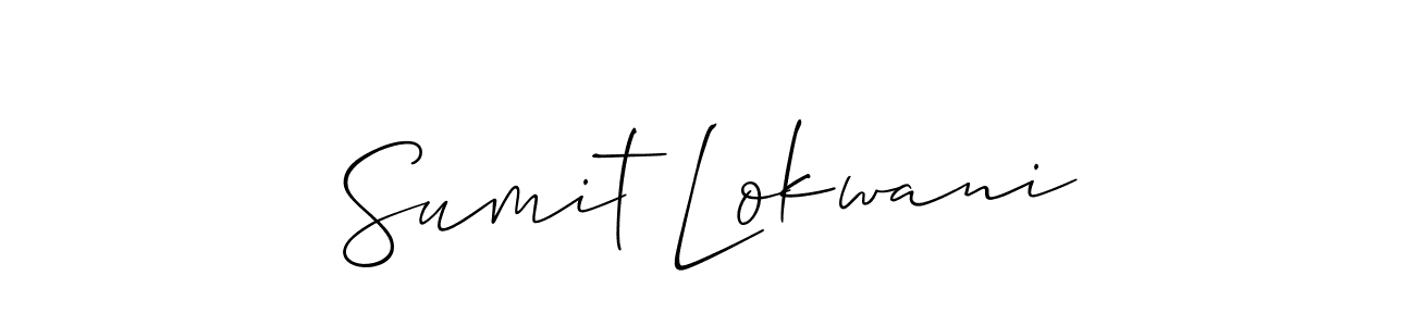 How to make Sumit Lokwani signature? Allison_Script is a professional autograph style. Create handwritten signature for Sumit Lokwani name. Sumit Lokwani signature style 2 images and pictures png
