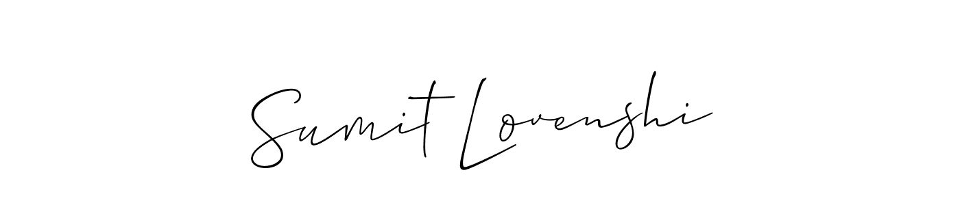 Sumit Lovenshi stylish signature style. Best Handwritten Sign (Allison_Script) for my name. Handwritten Signature Collection Ideas for my name Sumit Lovenshi. Sumit Lovenshi signature style 2 images and pictures png