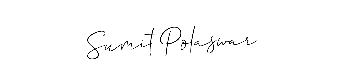 The best way (Allison_Script) to make a short signature is to pick only two or three words in your name. The name Sumit Polaswar include a total of six letters. For converting this name. Sumit Polaswar signature style 2 images and pictures png