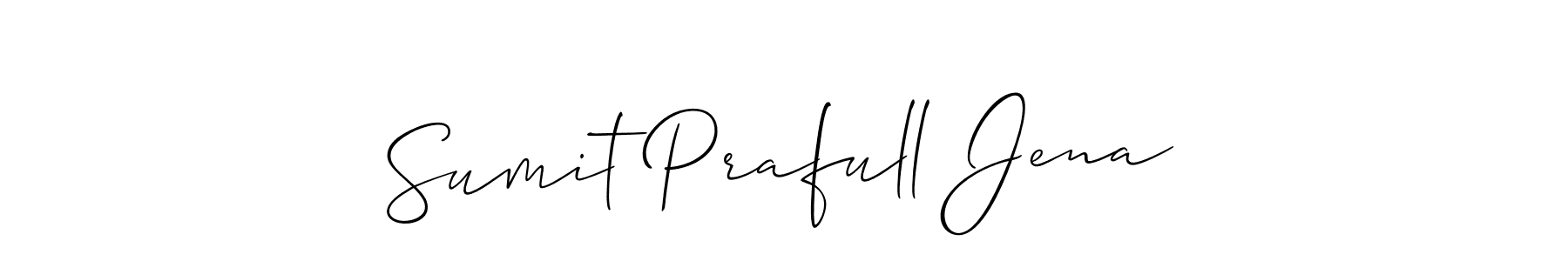 You should practise on your own different ways (Allison_Script) to write your name (Sumit Prafull Jena) in signature. don't let someone else do it for you. Sumit Prafull Jena signature style 2 images and pictures png