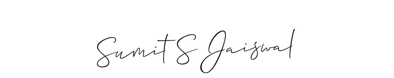 How to Draw Sumit S Jaiswal signature style? Allison_Script is a latest design signature styles for name Sumit S Jaiswal. Sumit S Jaiswal signature style 2 images and pictures png