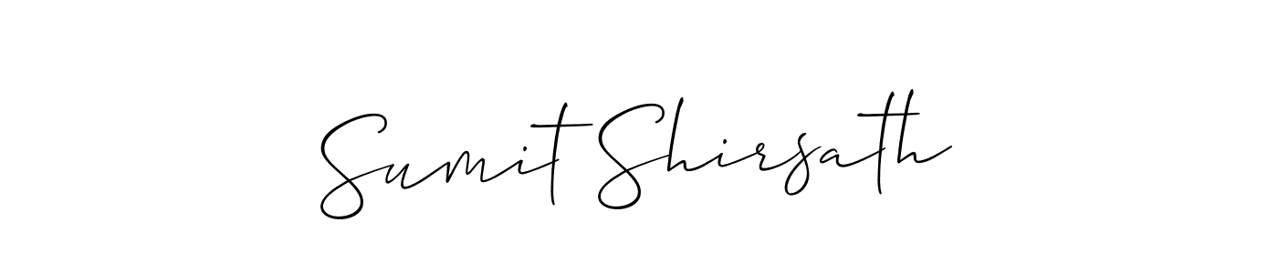 Make a short Sumit Shirsath signature style. Manage your documents anywhere anytime using Allison_Script. Create and add eSignatures, submit forms, share and send files easily. Sumit Shirsath signature style 2 images and pictures png