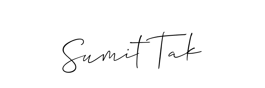 Create a beautiful signature design for name Sumit Tak. With this signature (Allison_Script) fonts, you can make a handwritten signature for free. Sumit Tak signature style 2 images and pictures png