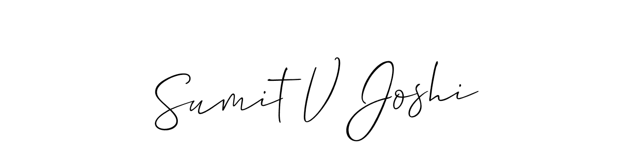 How to make Sumit V Joshi name signature. Use Allison_Script style for creating short signs online. This is the latest handwritten sign. Sumit V Joshi signature style 2 images and pictures png