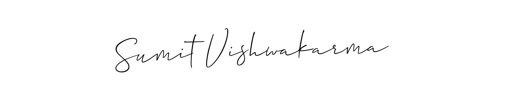 How to Draw Sumit Vishwakarma signature style? Allison_Script is a latest design signature styles for name Sumit Vishwakarma. Sumit Vishwakarma signature style 2 images and pictures png