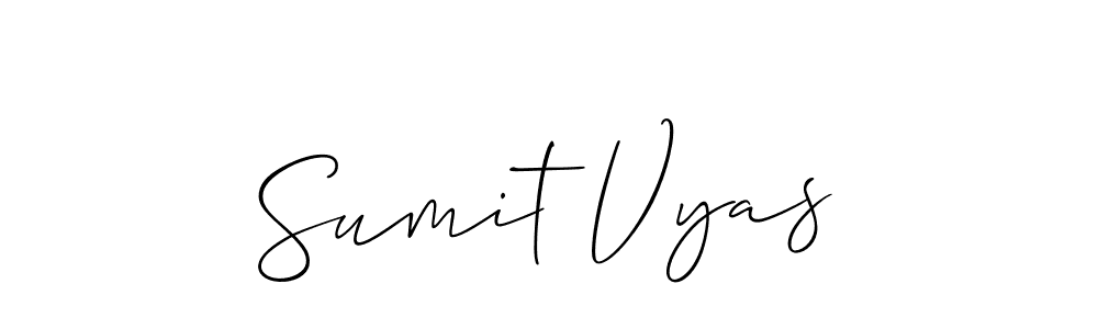 Also we have Sumit Vyas name is the best signature style. Create professional handwritten signature collection using Allison_Script autograph style. Sumit Vyas signature style 2 images and pictures png