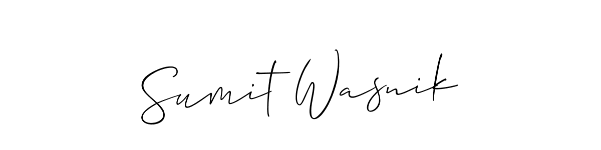 This is the best signature style for the Sumit Wasnik name. Also you like these signature font (Allison_Script). Mix name signature. Sumit Wasnik signature style 2 images and pictures png