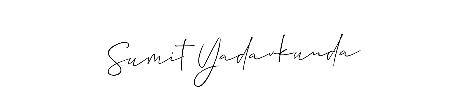 Make a beautiful signature design for name Sumit Yadavkunda. With this signature (Allison_Script) style, you can create a handwritten signature for free. Sumit Yadavkunda signature style 2 images and pictures png