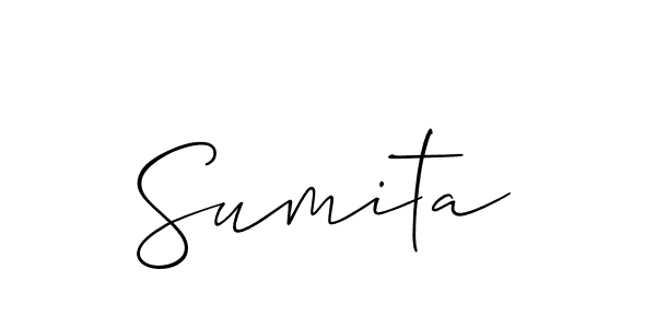 Make a beautiful signature design for name Sumita. With this signature (Allison_Script) style, you can create a handwritten signature for free. Sumita signature style 2 images and pictures png