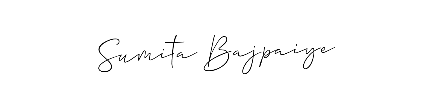 Also we have Sumita Bajpaiye name is the best signature style. Create professional handwritten signature collection using Allison_Script autograph style. Sumita Bajpaiye signature style 2 images and pictures png