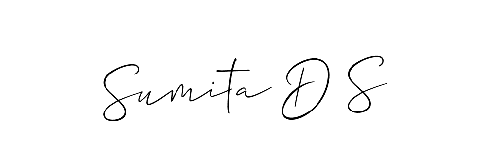 Allison_Script is a professional signature style that is perfect for those who want to add a touch of class to their signature. It is also a great choice for those who want to make their signature more unique. Get Sumita D S name to fancy signature for free. Sumita D S signature style 2 images and pictures png