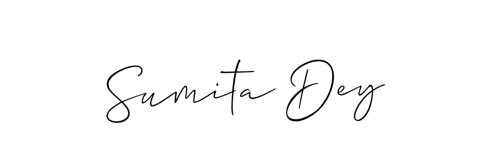 Create a beautiful signature design for name Sumita Dey. With this signature (Allison_Script) fonts, you can make a handwritten signature for free. Sumita Dey signature style 2 images and pictures png