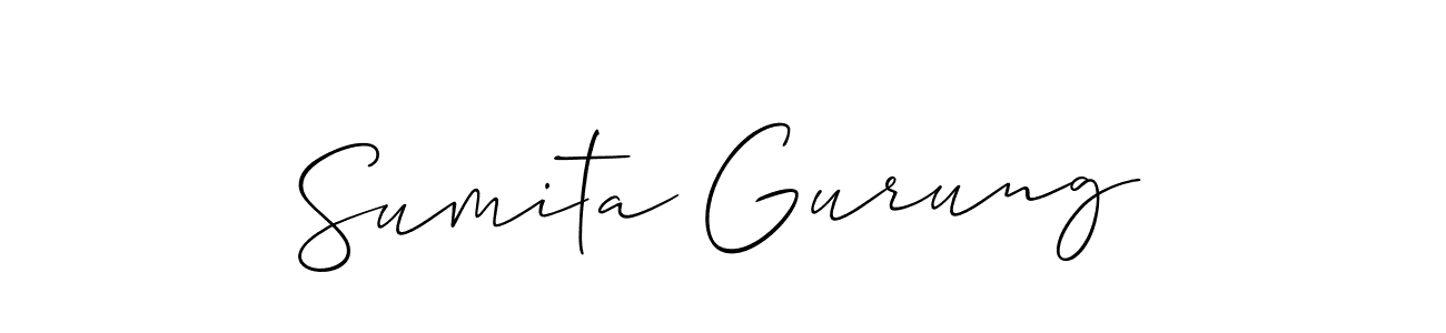 Also we have Sumita Gurung name is the best signature style. Create professional handwritten signature collection using Allison_Script autograph style. Sumita Gurung signature style 2 images and pictures png