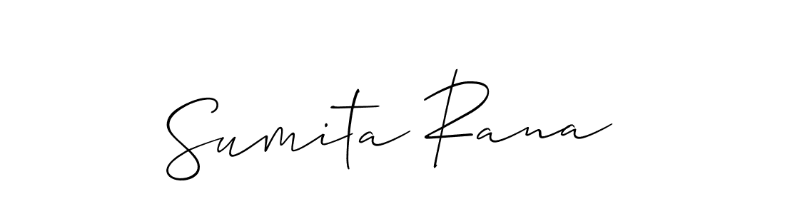 Create a beautiful signature design for name Sumita Rana. With this signature (Allison_Script) fonts, you can make a handwritten signature for free. Sumita Rana signature style 2 images and pictures png