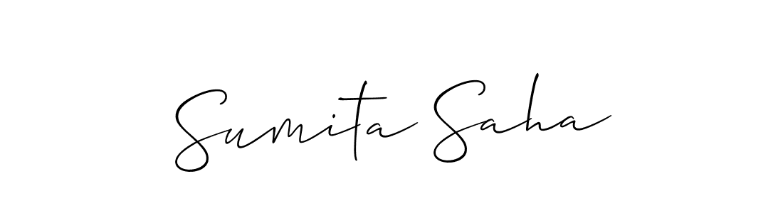 Allison_Script is a professional signature style that is perfect for those who want to add a touch of class to their signature. It is also a great choice for those who want to make their signature more unique. Get Sumita Saha name to fancy signature for free. Sumita Saha signature style 2 images and pictures png