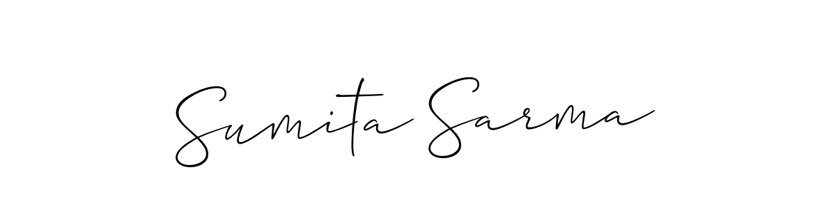 How to make Sumita Sarma signature? Allison_Script is a professional autograph style. Create handwritten signature for Sumita Sarma name. Sumita Sarma signature style 2 images and pictures png