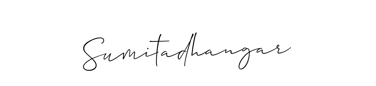 Design your own signature with our free online signature maker. With this signature software, you can create a handwritten (Allison_Script) signature for name Sumitadhangar. Sumitadhangar signature style 2 images and pictures png