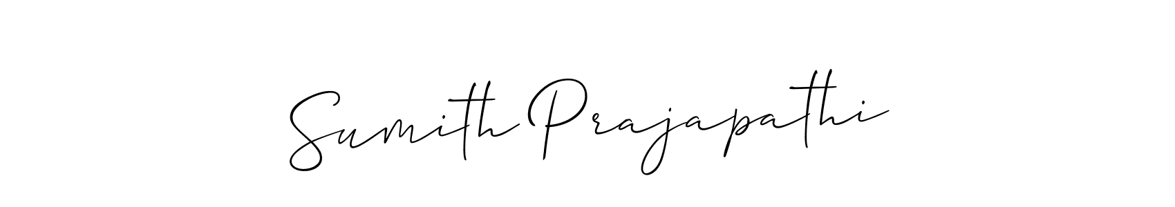 How to make Sumith Prajapathi name signature. Use Allison_Script style for creating short signs online. This is the latest handwritten sign. Sumith Prajapathi signature style 2 images and pictures png
