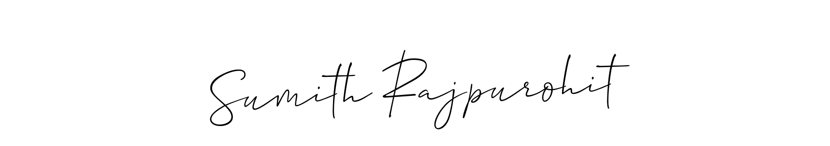 How to make Sumith Rajpurohit name signature. Use Allison_Script style for creating short signs online. This is the latest handwritten sign. Sumith Rajpurohit signature style 2 images and pictures png