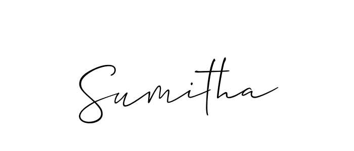 Design your own signature with our free online signature maker. With this signature software, you can create a handwritten (Allison_Script) signature for name Sumitha. Sumitha signature style 2 images and pictures png