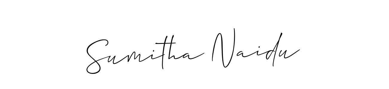 Create a beautiful signature design for name Sumitha Naidu. With this signature (Allison_Script) fonts, you can make a handwritten signature for free. Sumitha Naidu signature style 2 images and pictures png