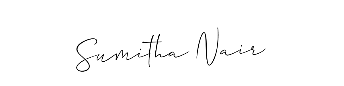 Allison_Script is a professional signature style that is perfect for those who want to add a touch of class to their signature. It is also a great choice for those who want to make their signature more unique. Get Sumitha Nair name to fancy signature for free. Sumitha Nair signature style 2 images and pictures png