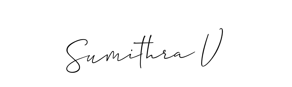 Also we have Sumithra V name is the best signature style. Create professional handwritten signature collection using Allison_Script autograph style. Sumithra V signature style 2 images and pictures png