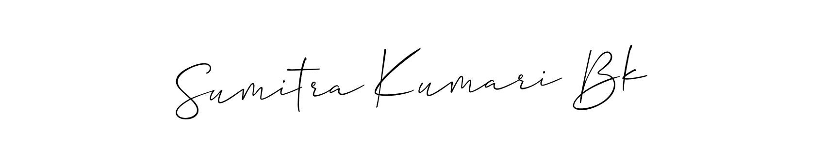 Make a beautiful signature design for name Sumitra Kumari Bk. With this signature (Allison_Script) style, you can create a handwritten signature for free. Sumitra Kumari Bk signature style 2 images and pictures png