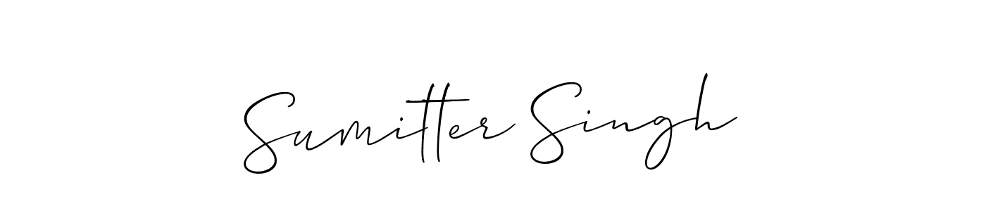 Make a beautiful signature design for name Sumitter Singh. With this signature (Allison_Script) style, you can create a handwritten signature for free. Sumitter Singh signature style 2 images and pictures png