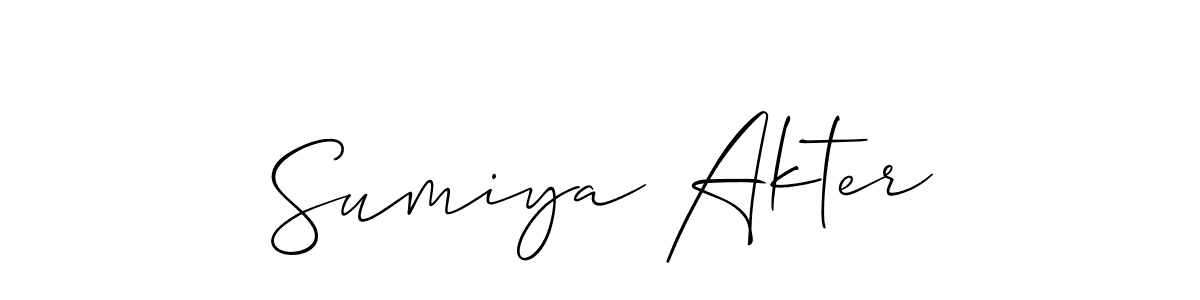 It looks lik you need a new signature style for name Sumiya Akter. Design unique handwritten (Allison_Script) signature with our free signature maker in just a few clicks. Sumiya Akter signature style 2 images and pictures png
