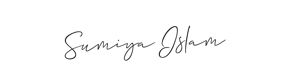 Use a signature maker to create a handwritten signature online. With this signature software, you can design (Allison_Script) your own signature for name Sumiya Islam. Sumiya Islam signature style 2 images and pictures png