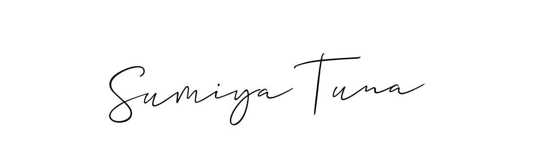 Make a beautiful signature design for name Sumiya Tuna. With this signature (Allison_Script) style, you can create a handwritten signature for free. Sumiya Tuna signature style 2 images and pictures png