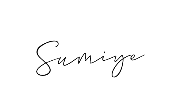 Use a signature maker to create a handwritten signature online. With this signature software, you can design (Allison_Script) your own signature for name Sumiye. Sumiye signature style 2 images and pictures png