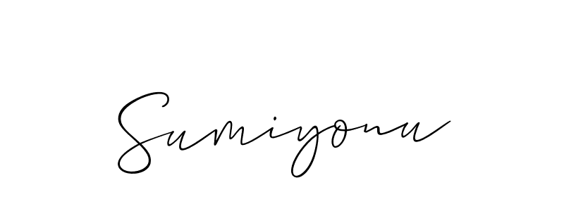 How to Draw Sumiyonu signature style? Allison_Script is a latest design signature styles for name Sumiyonu. Sumiyonu signature style 2 images and pictures png
