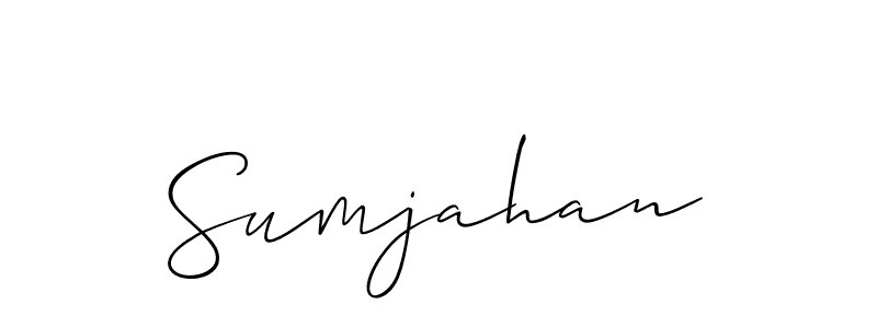 Make a beautiful signature design for name Sumjahan. With this signature (Allison_Script) style, you can create a handwritten signature for free. Sumjahan signature style 2 images and pictures png